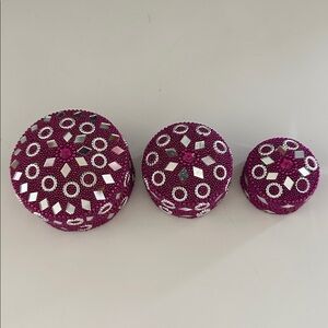 Pink nesting trinket containers